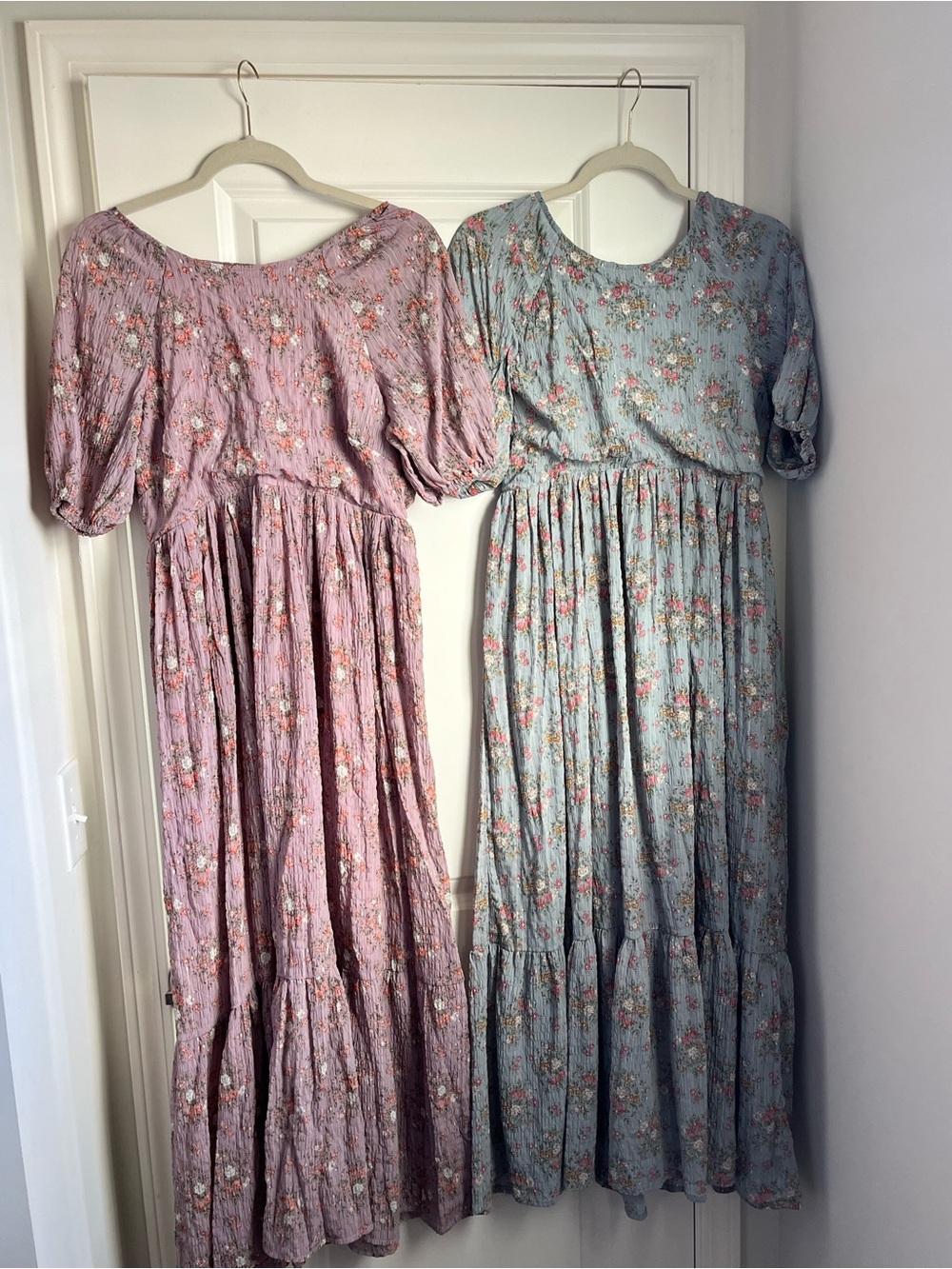 Baltic Born Pair: Pink Floral Maxi Dress & Blue Floral Maxi Dress